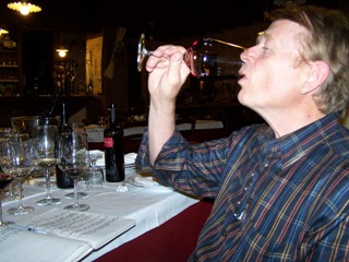 The Shepherd Company president tasting Roeno wines.